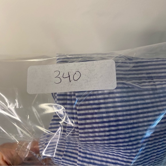 NWT Lauren James Blue Striped Wrap Midi Skirt Royal Stripe Size Medium Preppy - Picture 9 of 9